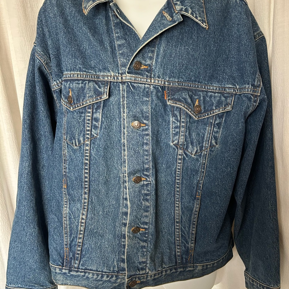 Jacket vtg levis denim trucker orange tab wpl 423 xl 70511-0289